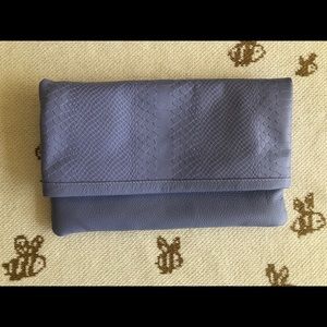 Gigi New York lilac/lavender foldover clutch